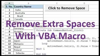 VBA to Remove Extra Spaces from Cells - Excel VBA Example by Exceldestination