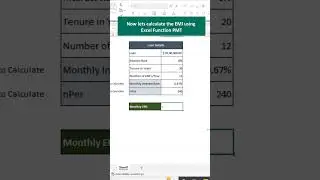 Excel Function PMT || Calculate Monthly EMI