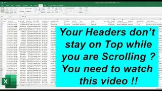 How to Keep Top Row on Top while Scrolling in Excel | Freeze Panes Excel Tutorial