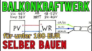 Balkonkraftwerk für unter 100 EUR selber bauen, Solaranlage mit Speicher