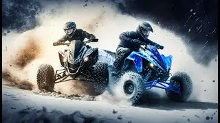 Крах на Льду! Столкновение Квадроциклов На Замерзшей Речке!! Yamaha Raptor 660R и Raptor 700R