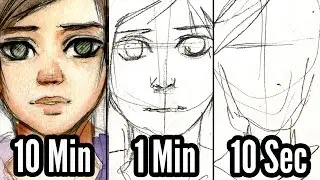 【SPEED DRAWING CHALLENGE】10 Minutes, 1 Minute, 10 Seconds