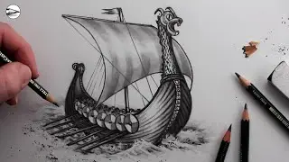 How to Draw a Realistic Viking Longship: Narrated Pencil Drawing Tutorial