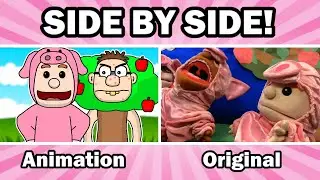 SML Movie: Three Little Pigs! Animation Vs Original (SIDE BY SIDE)