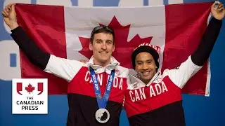 Denny Morrison gives Olympic silver speedskating medal to teammate Gilmore Junio