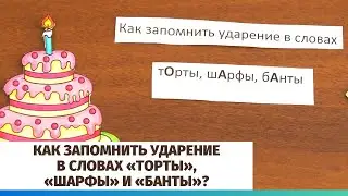 Как запомнить ударение в словах «торты», «шарфы» и «банты»?