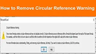 How to Remove Circular Reference Warning | How to remove circular reference in excel.