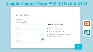 How To Make Simple Animated Contact Form Using Only HTML5 and CSS3 | With Source Code.