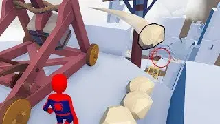 БИТВА КАТАПУЛЬТ В HUMAN FALL FLAT | пластилиновые герои Володя Человек Паук и Железный Человек