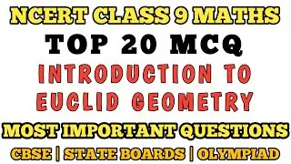 Best MCQ Euclid's Geometry || Class 9 Maths || Introduction to Euclid's geometry // Class 9 Maths