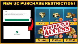 Uc Purchase Failed || New UC Purchase Restriction On Google Play Code || Battlegrounds Mobile India.