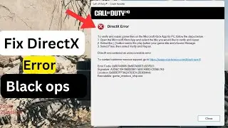 Call of Duty Black ops 6: DirectX Error - Easy Fix