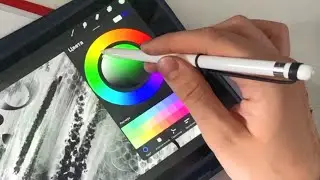 CALLIGRAPHY ON IPAD TABLET [Arabic script on an abstract background]