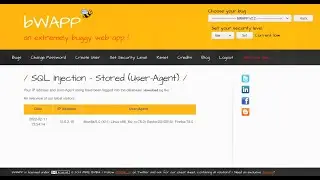 SQL Injection   Stored User Agent