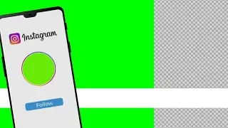 Instagram follow intro green screen, transparent background | Phone with Lower Thirds