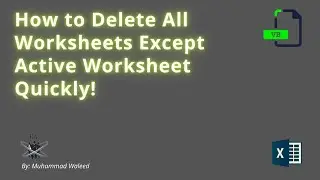 How to delete All worksheets Except Active Worksheet Quickly-VBA