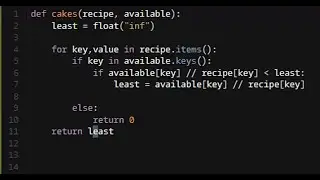Python - Pete, the Baker | Codewars 5KYU