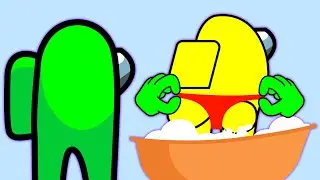 Among Us with a GIRL in BATHTUB 1 - Among Us Animation