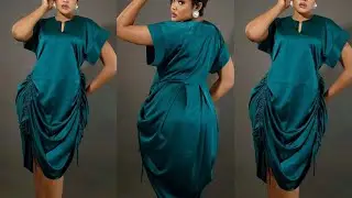 How to make a Double RUCHED SHIFT DRESS with DRAWSTRING and Back Pleats