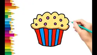 How to draw a new year muffin. Как  нарисовать маффин| Раскраска Маффин.