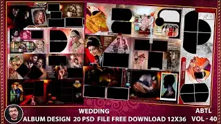 wedding album templates 20 PSD file free download 12x36 2024 free psd frepsd360 download  | Vol -40