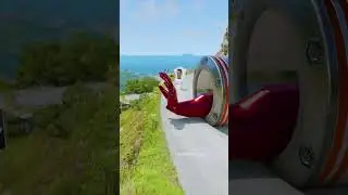 Skibidi Toilets, Freddy & Smiling Critters VS Giant Spiderman Hand Bollard Trap – BeamNG.drive