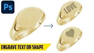 How to Engrave Text or Shape on Jewelry in Photoshop - Gold Ring Engraving Tutorial