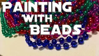 I Tried Painting With Mardi Gras Beads??? [Challenge]