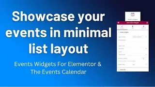Minimal List Layout || Events Widgets For Elementor & The Events Calendar