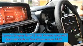 Connect One Plus Nord CE 5g with Android Auto in Tata Altroz  Harman with after market usb
