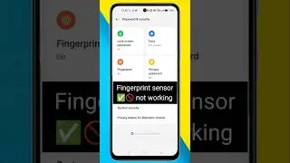 fingerprint sensor not working