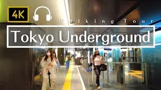 [4K/Binaural Audio] Tokyo Underground Walking Tour through Ginza, Yurakucho, Otemachi - Tokyo Japan