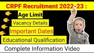 CRPF New Recruitment 2023 l CRPF New Vacancy 2023 l CRPF New Bharti