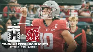 John Mateer Highlights | Washington State vs. Hawai’i | 2024 Pac-12 Football