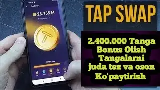 🪙 TapSwaP dan 1.400.000 Tanga Bonus Olish Kodlari Video da bor