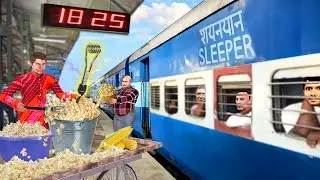 RailwayStation Train Platform Popcorn Desi Jugad Street Food Hindi Kahani Moral Stories Comedy Video