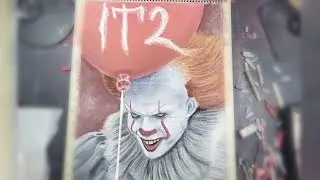 It 2 Pennywise Pastel Portrait Drawing