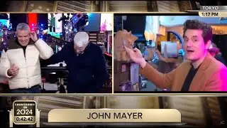 CNN NYE - John Mayer dials in from a cat bar in Japan. Anderson Cooper completely loses it. 😂😂