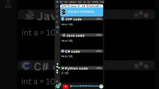 Declare Variables in CPP vs Java vs C# vs Python 