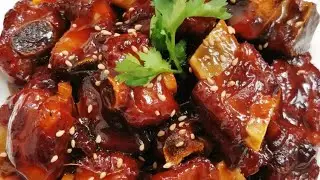 Свиные отбивные в кисло-сладком соусе 糖醋排骨      Китайская кухня 中国美食
