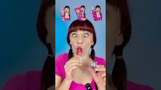 ASMR Pink Ice Cream Lollipop, Cotton Candy Bubble Gum #asmr