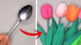 Increíble truco para hacer Tulipanes con Foamy _ Goma eva que debes saber