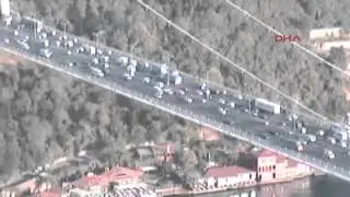 Bayram trafiğinin havadan görünümü