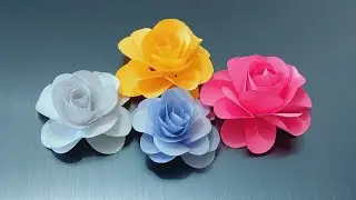 Бумажные цветы  Оригами  Как сделать розы из бумаги Paper flowers Origami How to make paper roses