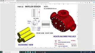SKETCH ROOTS BLOWER PROJECT DESIGN AND ASSEMBLE IN SOLIDWORKS// PART-02, IMPELLER DESIGN