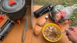 Грибной Суп.Насобирал и сделал в лесу.