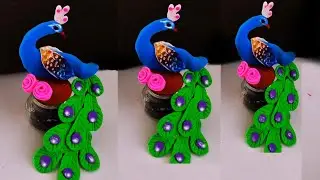 how to make peacock with clay / clay peacock / peacock with clay / clay modelling peacock