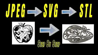 Convert a JPG to STL via a SVG File 🛠- 2D to 3D : 3D Processing Demo