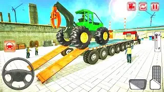 Transporting Heavy Construction Vehicles on Long Trailer Truck