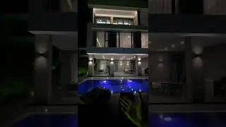 НОВЫЙ ДОМ С БАССЕЙНОМ В СОЧИ! Ночная подсветка фасада современной элитной виллы💚 